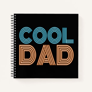 Cooler Vater Vatertag Neon Typografie Notebook Notizblock