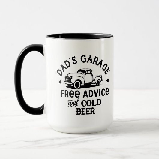 Cooler Vaters Garage-Wortkunst Tasse (Links)
