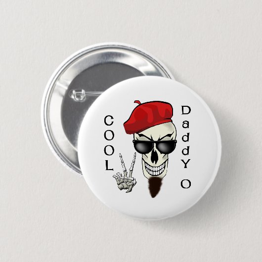 Cooler Vati - Obeatnik-Schädel Button (Vorne & Hinten)