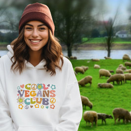 Cooler Veganer Club, trendige Blume Retro Hoodie