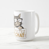 Cooler Vektor-Cat mit Sonnenbrille – Spaß Kaffeetasse (VorderseiteRechts)