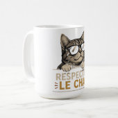Cooler Vektor-Cat mit Sonnenbrille – Spaß Kaffeetasse (Vorderseite Links)