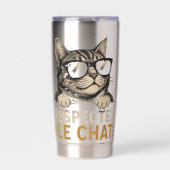 Cooler Vektor-Katze mit Sonnenbrille – Spaß Thermobecher (Vorderseite)