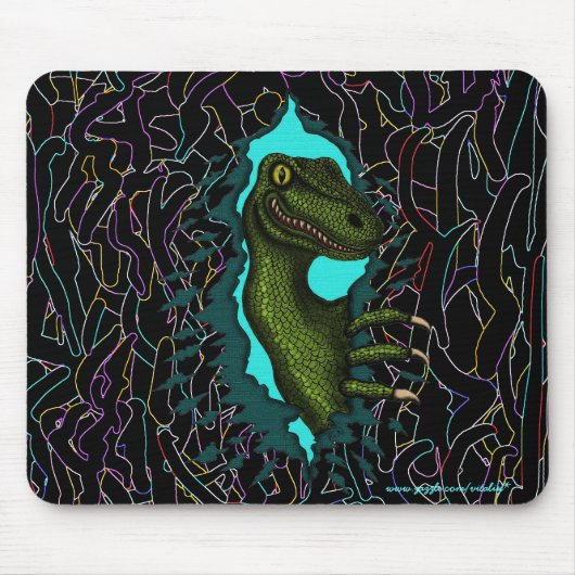 Cooler Velociraptordinosaurier mousepad Entwurf (Vorne)