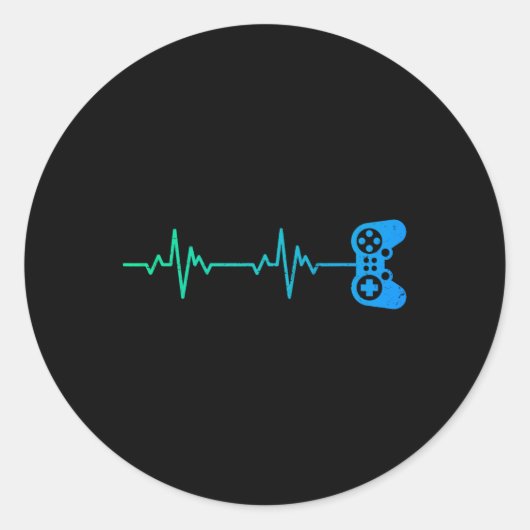 Cooler Videospielcontroller von Heartbeat Runder Aufkleber (Vorderseite)