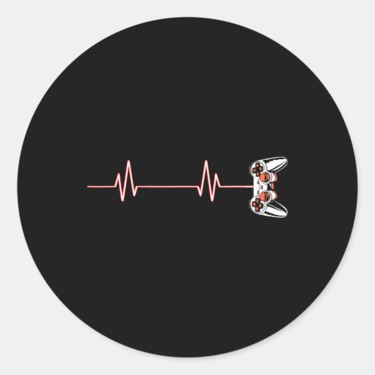 Cooler Videospielcontroller von Heartbeat Runder Aufkleber (Vorderseite)