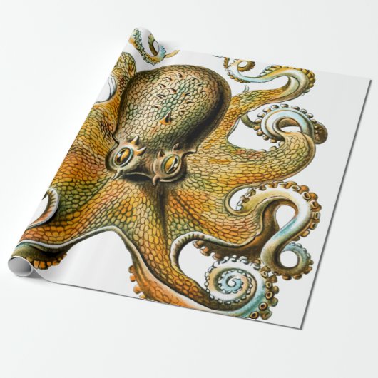 Cooler Vintage-Oktopus Geschenkpapier (Ungerollt)