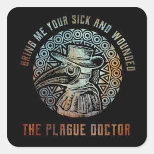 Cooler Vintage-Pestdoktor   Quadratischer Aufkleber