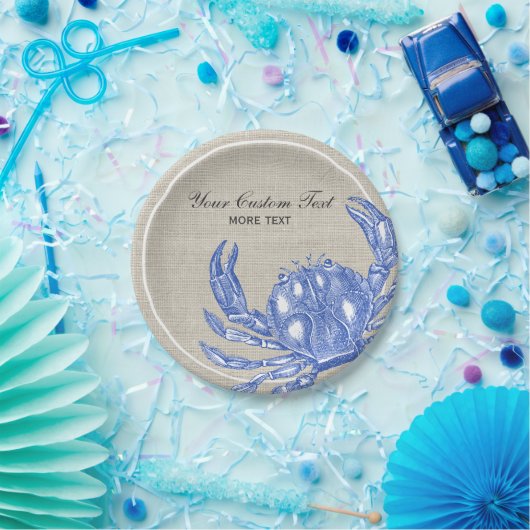 Cooler Vintager blaue Pappteller (Party)