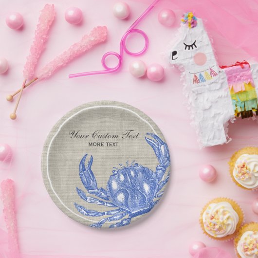 Cooler Vintager blaue Pappteller (Party)