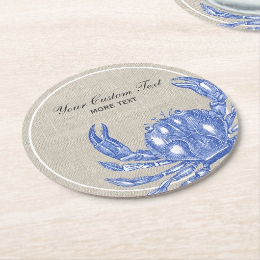 Cooler Vintager blaue Runder Pappuntersetzer (Angewinkelt)