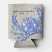 Cooler Vintager Blue Crab Custom Beach Dosenkühler (Vorderseite)