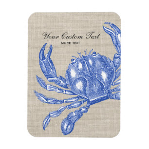 Cooler Vintager Blue Crab Custom Beach Magnet