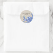 Cooler Vintager Blue Crab Custom Beach Runder Aufkleber (Tasche)