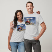 Cooler Vintager Doppeldecker Weihnachtsmann T-Shirt (Unisex)