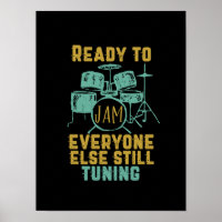 Cooler Vintager Drummer Drum Player für Jam