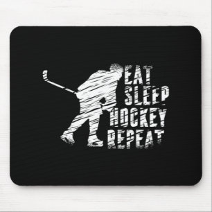 Cooler Vintager Eishockey Eat Sleep Hockey Wiederh Mousepad
