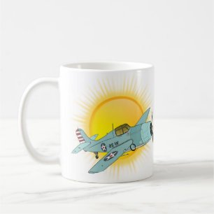 cooler Vintager Flugzeugsonnenschein Kaffeetasse
