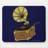 Cooler Vintager Grammophon mousepad Entwurf (Vorne)