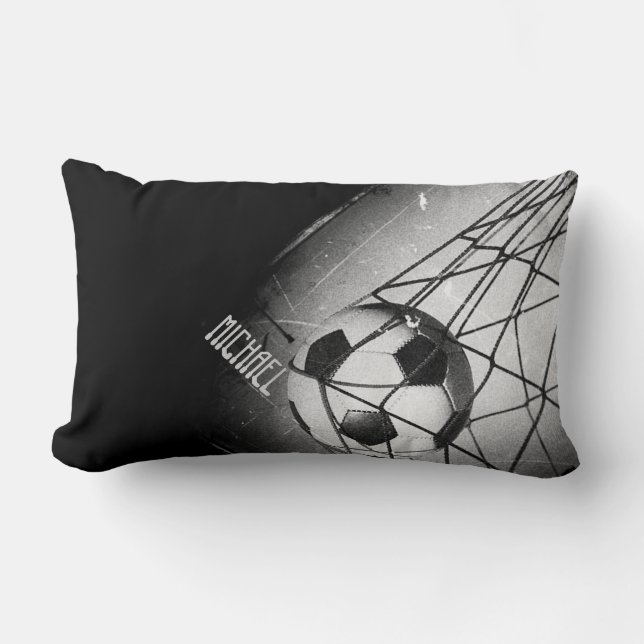 Cooler Vintager Grunge-Fußball im Ziel Lendenkissen (Vorderseite)