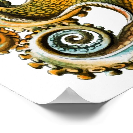 Cooler Vintager Kraken Poster (Ecke)