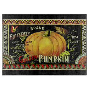 cooler Vintager Kürbis Herbst Saison Schneidebrett