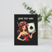 Cooler Vintager Poker Postkarte (Stehend Vorderseite)