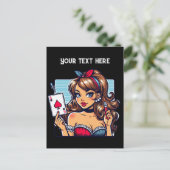 Cooler Vintager Poker Postkarte (Stehend Vorderseite)