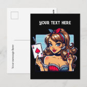 Cooler Vintager Poker Postkarte (Vorne/Hinten)