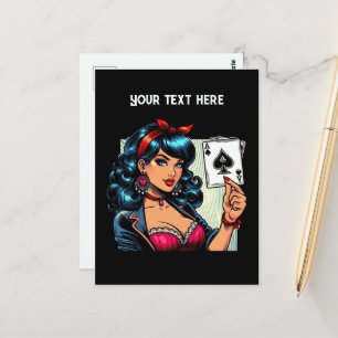 Cooler Vintager Poker Postkarte