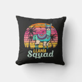 Cooler Vintager Retro Llama Squad Kissen (Vorderseite)