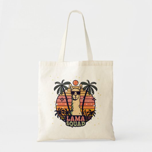 Cooler Vintager Retro Llama Squad Tragetasche (Vorne)