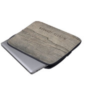 Cooler Vintager rustikaler Altholzname Laptopschutzhülle (Vorne Knopf)
