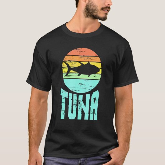 Cooler Vintager Thunfischfang T-Shirt (Vorderseite)