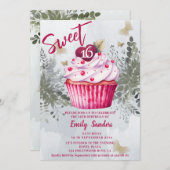 Cooler Vintager Wasserfarben-Cupcake Einladung (Vorne/Hinten)