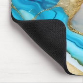 Cooler Violet-Blue-Gold-Marmor Mousepad (Ecke)