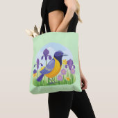 Cooler Vogel im Bereich der Iris-Blume Tasche (Von Nahem)