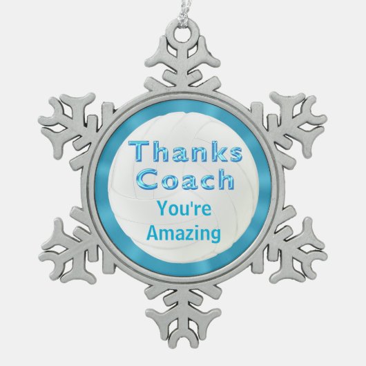 Cooler Volleyball-Coach-Geschenke dank Coach Ornam Schneeflocken Zinn-Ornament (Vorderseite)