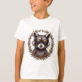 Cooler Waldraccoon in Sonnenbrille Kunstwerk T-Shirt