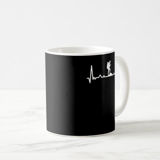 Cooler Wander-Herzschlag für Wanderer Kaffeetasse (VorderseiteRechts)