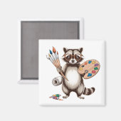 Cooler Waschbär-Maler-Illustration Magnet (Vorderseite/Rückseite)