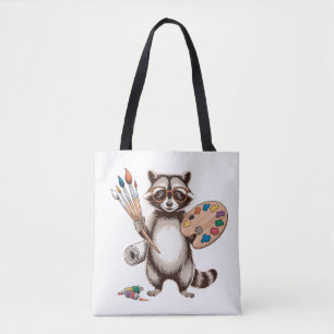 Cooler Waschbär-Maler-Illustration Tasche