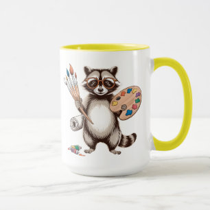 Cooler Waschbär-Maler-Illustration Tasse
