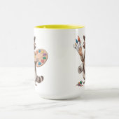 Cooler Waschbär-Maler-Illustration Tasse (Zentrum)
