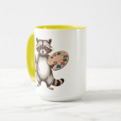 Cooler Waschbär-Maler-Illustration Tasse (Vorderseite Links)