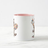 Cooler Waschbär-Maler-Illustration Tasse (Zentrum)