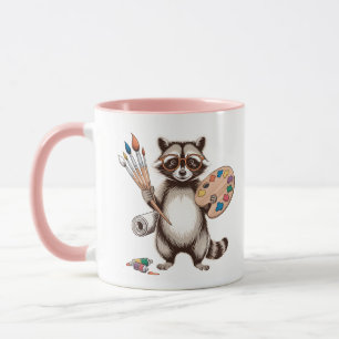 Cooler Waschbär-Maler-Illustration Tasse