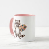 Cooler Waschbär-Maler-Illustration Tasse (Vorderseite Links)