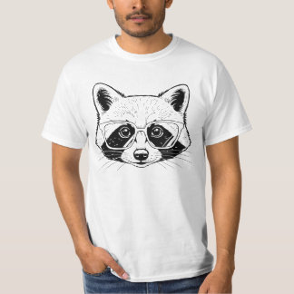 Cooler Waschbär mit Brille T-Shirt