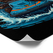 Cooler Waschbär Mit Sungles Jet Ski Fahrer Sommer Poster (Ecke)